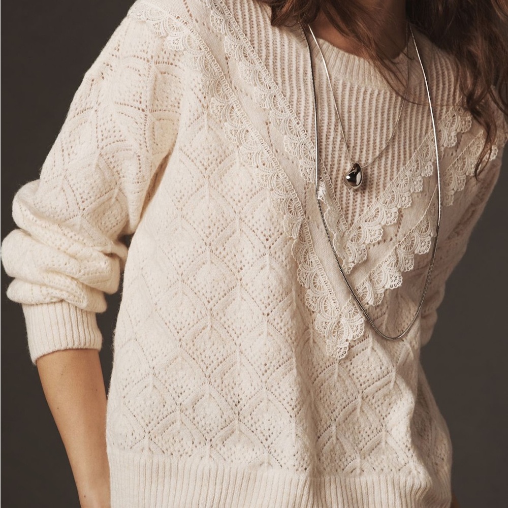 Anthropologie pointelle sweater
